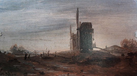 Carl Gustav Wegener: Mühlen in der Dämmerung (Werder an der Havel), um 1840, Potsdam-Museum