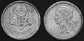 Vorder- und Rückseite einer 2 Francs-Münze von 1948 aus Aluminium