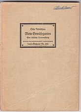 Einband des IB 456 Otto Nebelthau: Mein Gemüsegarten als Hülle für eine Tarnschrift der FDJ (West) von 1953 und S. 9 mit dem Titelblatt für den tatsächlichen Inhalt