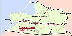 Lage von Bagrationowsk in der Oblast Kaliningrad