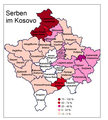 Verteilung der Serben im Kosovo