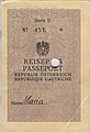 Reisepass der Republik Österreich, ausgegeben im Jahr 1968