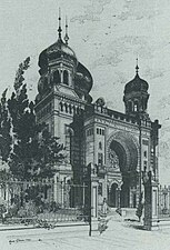 Synagoge Kaisers­lautern, Zeichnung, um 1890