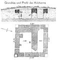 Grundriss und Profil des Holzturms (1895)