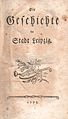 Friedrich Adolph Kritzinger: Die Geschichte der Stadt Leipzig, 1779-1779