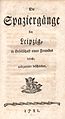 Friedrich Adolph Kritzinger: Die Spaziergänge bey Leipzig, 1781