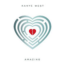 Cover art displaying the song title and the heart from 808s & Heartbreak's artwork inside a blue heart