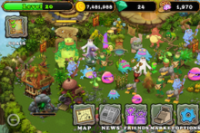 My Singing Monsters gameplay - A player at level 20. Pre-2.0 interface.