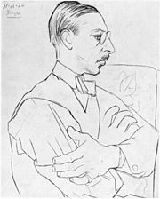 Igor Stravinsky, as drawn by Picasso (1920)