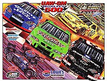 The 2000 UAW-GM Quality 500 program cover, with artwork by NASCAR artist Sam Bass.