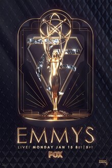 Poster depicting an Emmy statuette and basic broadcast details