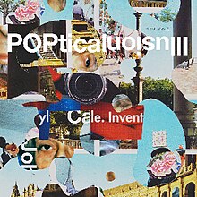 A round collage of various urban landscapes; the title is written across the top in sans-serif.