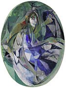 Jacques Villon, 1912, Girl at the Piano (Fillette au piano), oil on canvas, 129.2 × 96.4 cm, oval, Museum of Modern Art, New York. Exhibited at the 1913 Armory Show, New York, Chicago and Boston. Purchased from the Armory Show by John Quinn