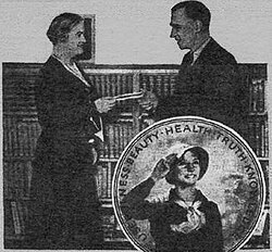 He's receiving a winner's check from Schain in 1931. The to-be poster (insert) was in vogue until 1937.