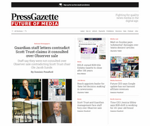 Screenshot of Press Gazette website