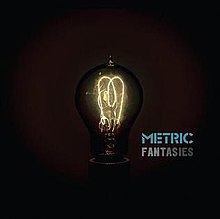 A dim lightbulb in the middle of a black background with "METRIC FANTASIES" written to the right.