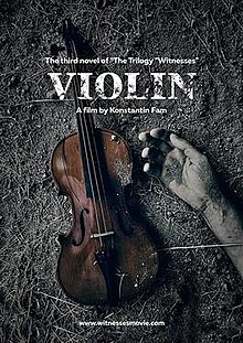 a violin and a hand