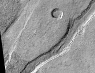 Icaria Fossae Graben in the Phaethontis quadrangle, as seen by HiRISE. Click on image for a better view of Dust Devil Tracks.