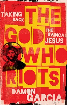 The book's cover is composed of the big, blocky, all-caps title surrounded by the smaller but still capitalized subtitle and author with a silhouette of Jesus stamped on the left side.