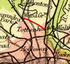 Extract of 1900 map showing Palace Gates Line Highlighted
