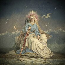 Based on the Lady of the Mountain, 1864, by Johann Baptist Zwecker.