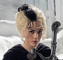 Actress Michelle Dockery in character as Susan Sto Helit in a promotional shot for the SkyOne adaption of Hogfather.