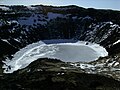 Kerið frozen over in early April