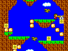 A screenshot from the video game Alex Kidd in Miracle World.