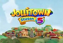 An image of houses, with trees and a blue sky on the background. The show title is displayed on the upper side of the image. The texts "season 5" are displayed below the show title.