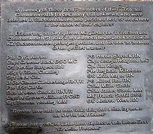 Memorial plaque with name of British and Commonwealth forces interned and killed at Sachsenhausen Concentration Camp