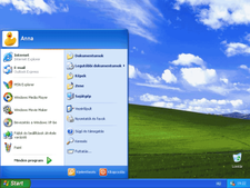 Windows XP asztal és Start menü