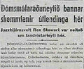 Umfjöllun um bann við komu hljómsveitarinnar í Alþýðublaðinu, 10. október 1947.