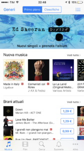 L'applicazione iTunes Store su iOS 10.