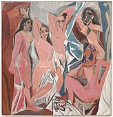 Les Demoiselles d'Avignon; de Pablo Picasso; 1907; ulei pe pânză; 244 × 234 cm; Muzeul de Artă Modernă (New York City)