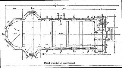 Planul Bisericii Greco-Catolice, realizat în anul 1906 de arhitectul Alexander Schlosser din Oradea