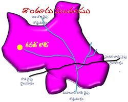 తాండూరు మండలంలో కరణ్‌కోట్ గ్రామ స్థానం (పసుపు రంగులో ఉంది)