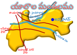 యాలాల మండలంలో అన్నాసాగర్ గ్రామస్థానం (నీలం రంగు చుక్క)