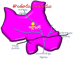 తాండూరు మండలంలో అల్లాపూర్ గ్రామ స్థానం (పసుపు రంగులో ఉన్నది)