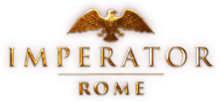 Altın Roma kartalı ile altındaki iki satırda "Imperator" ve "Rome" ibareleri